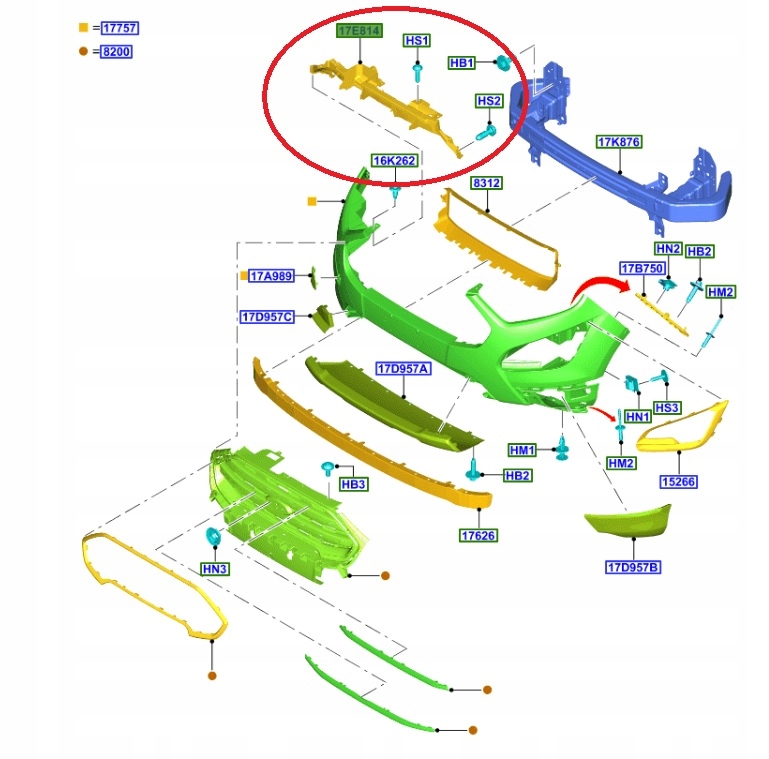 фото №14, Кронштейн верхний бампера перед ford ecosport 2017-