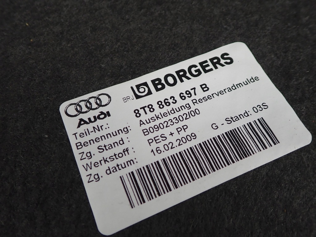 фото №6, Обшивка колеса запасного audi a5 8t 8t8863697b