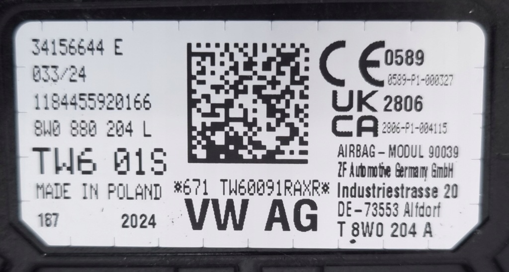 Подушка подушка безопасности пассажира audi a4 b9 a5 f5 8w 8w0880204l Доставка