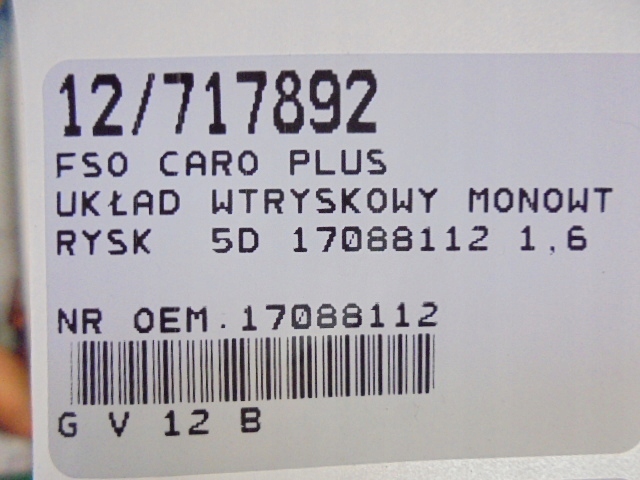 Fso caro plus система впрыскной моноинжектор 17088112 1,6 Киев