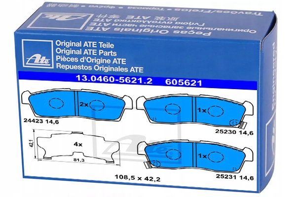 фото №1, Ate 13.0460-5621.2 набор тормозных колодок тормозных, тормоза дисковые