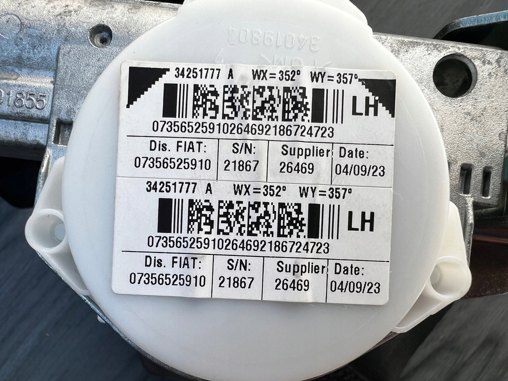 фото №5, Fiat 500 pas безпеки + натягувач лівий перед новий оригінал