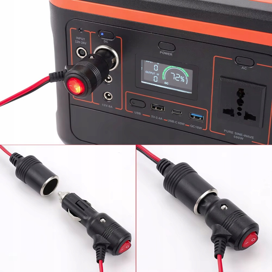 фото №10, Przedłużacz разъём прикуривателя 4m 15a с выключатель штекер разъём solidny