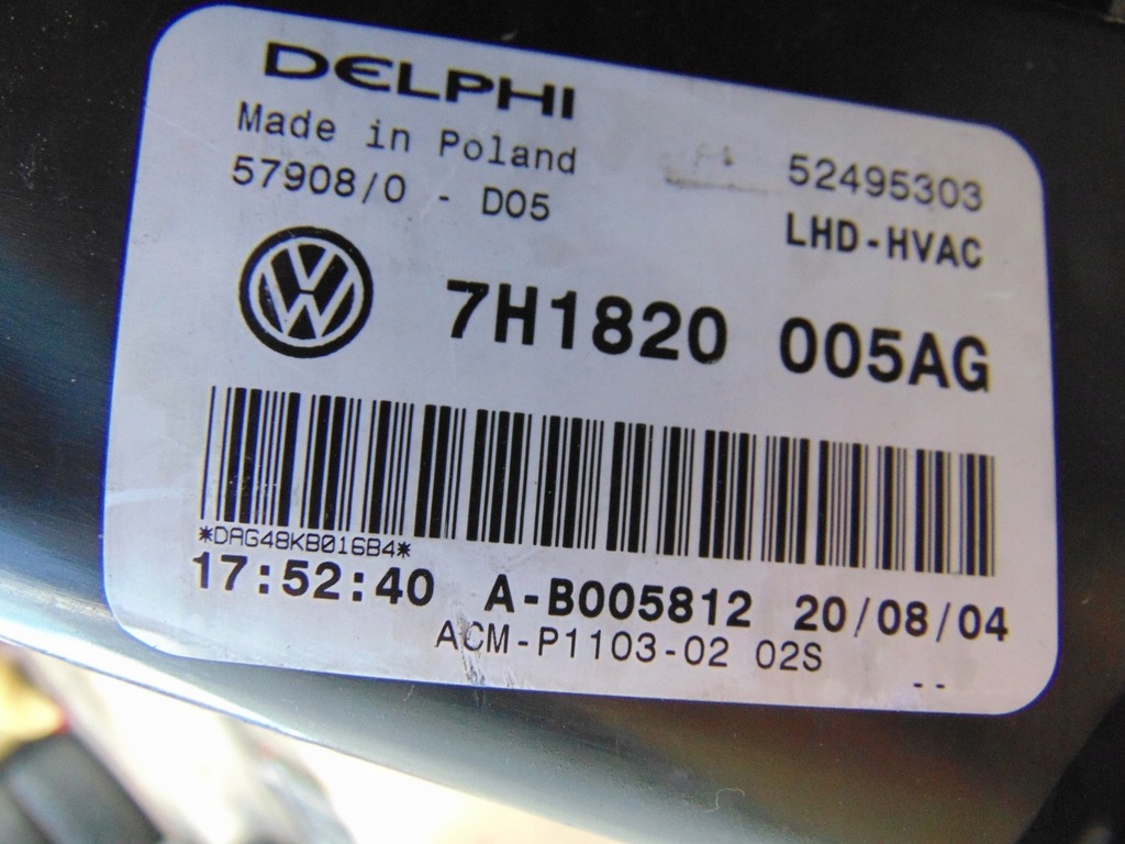 фото №15, Отопитель кондиционера vw transporter t5 7h1820005ag