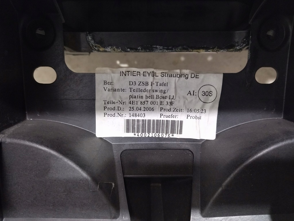 фото №15, 4e1857001e оригинальная консоль приборная панель приборная audi a8 d3 2003-2007r