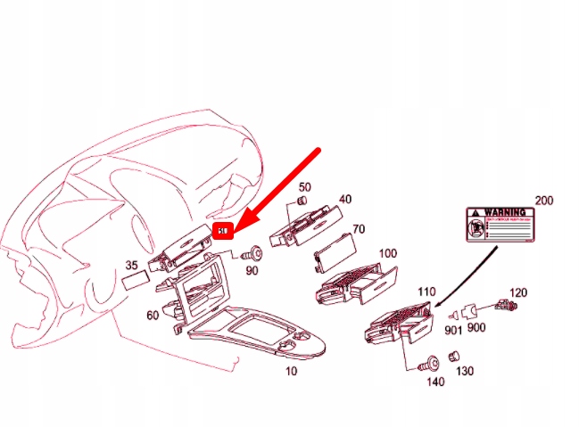 Mercedes-benz slk r171 кронштейн na панель приборная a17168010529116 Цена