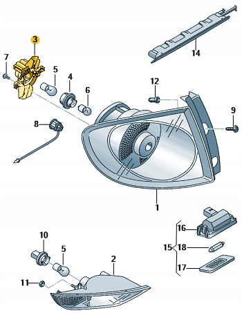 фото №10, Цоколь лампочка свет задняя seat altea toledo p21w
