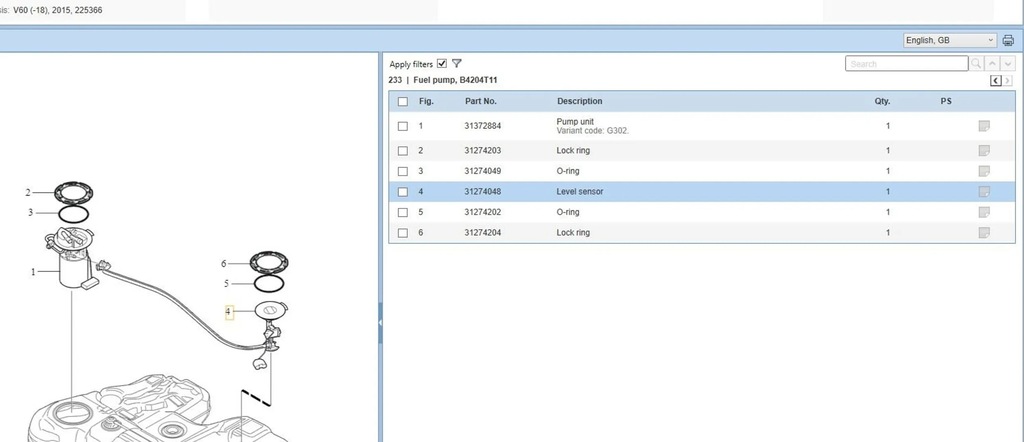 фото №9, Volvo v60 2015 датчики рівня пального