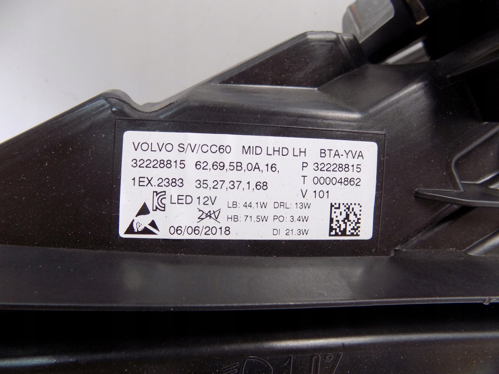 фото №7, Лампа передняя левая volvo оригинальный номер s60 v60 mid led