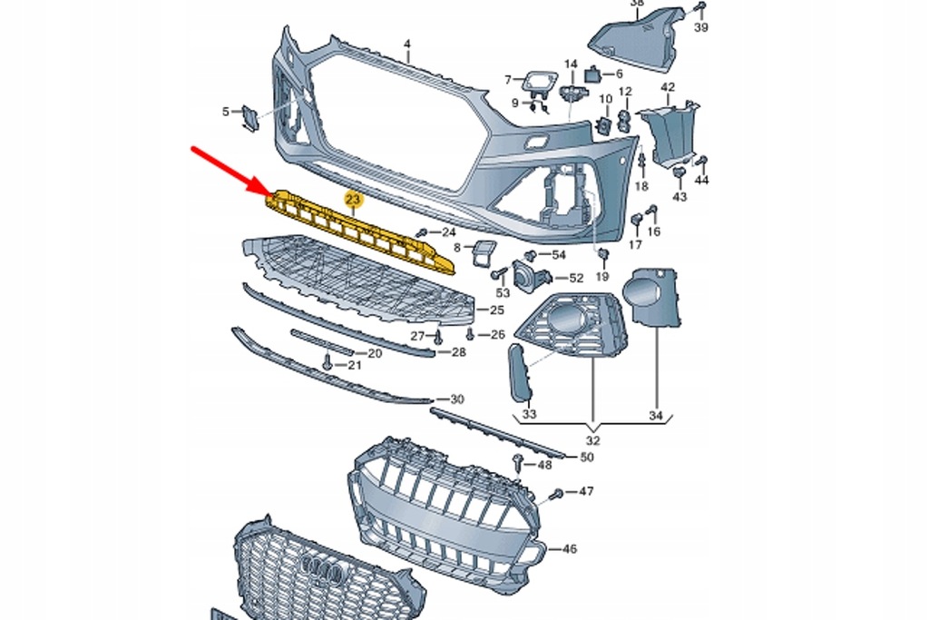 фото №9, Audi rs4 allroad avant b9 бампер передний решётка радиатора средний новый оригинальный 8