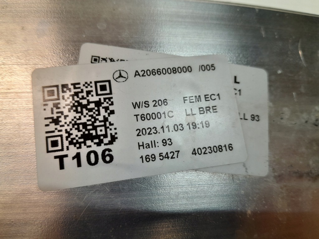 фото №11, Mercedes c klasa w206 балка усилитель бампера перед a2066200000