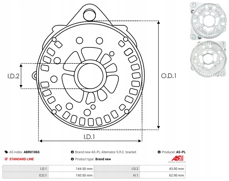 Задние корпус генератора abr0106s bosch as-pl Доставка