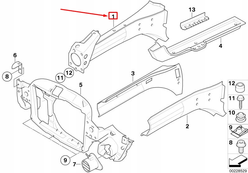 фото №1, Mini cooper r50, r53 передня частина правий двигун support basis 41117138622