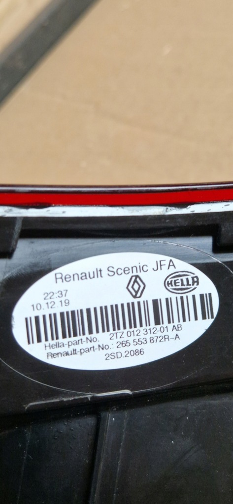 фото №5, Renault scenic iv лампа ліва лівий задня w кришка