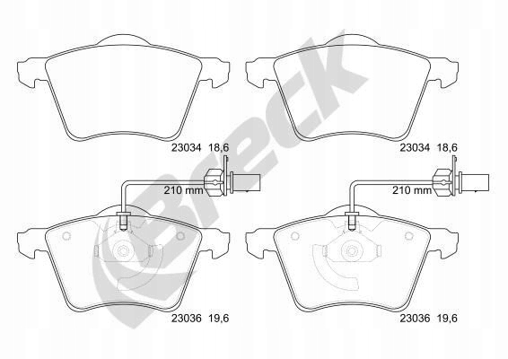 Купити Гальмівні колодки гальмівні перед 230340070310 breck
