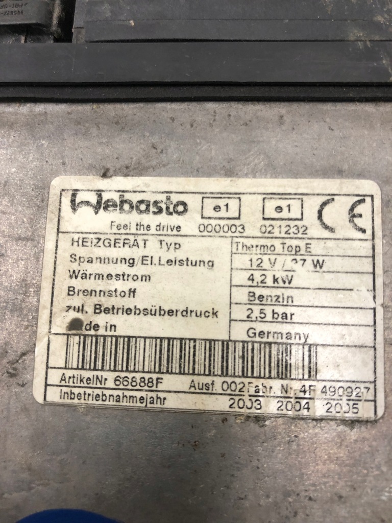 фото №7, Webasto обігрівач стояночний thermo top e 66888f