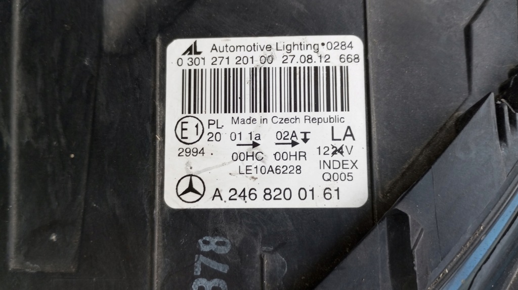 фото №15, Лампа левый перед eu a2468200161 mercedes b klasa w246 2011- оригинал