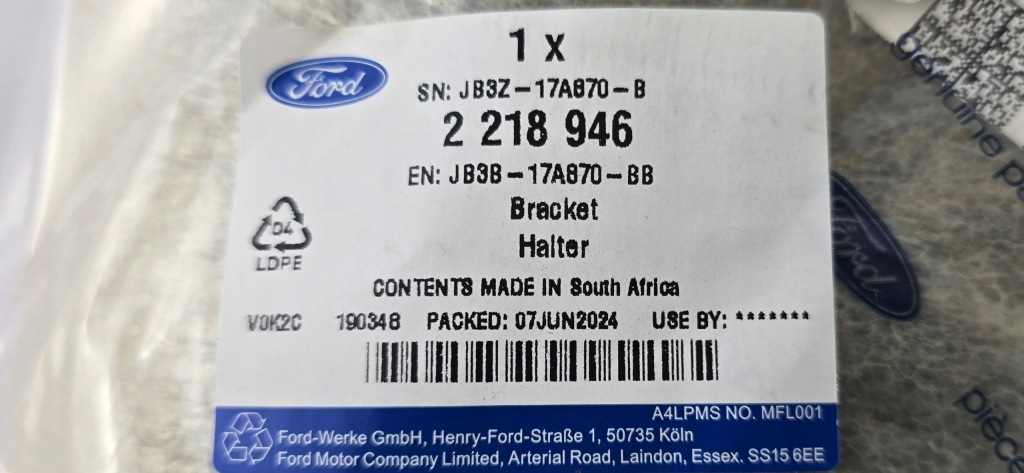 фото №15, Направляющая бампера перед левый ford ranger mk5 2019- 2218946 _ jb3b-17a870-bb