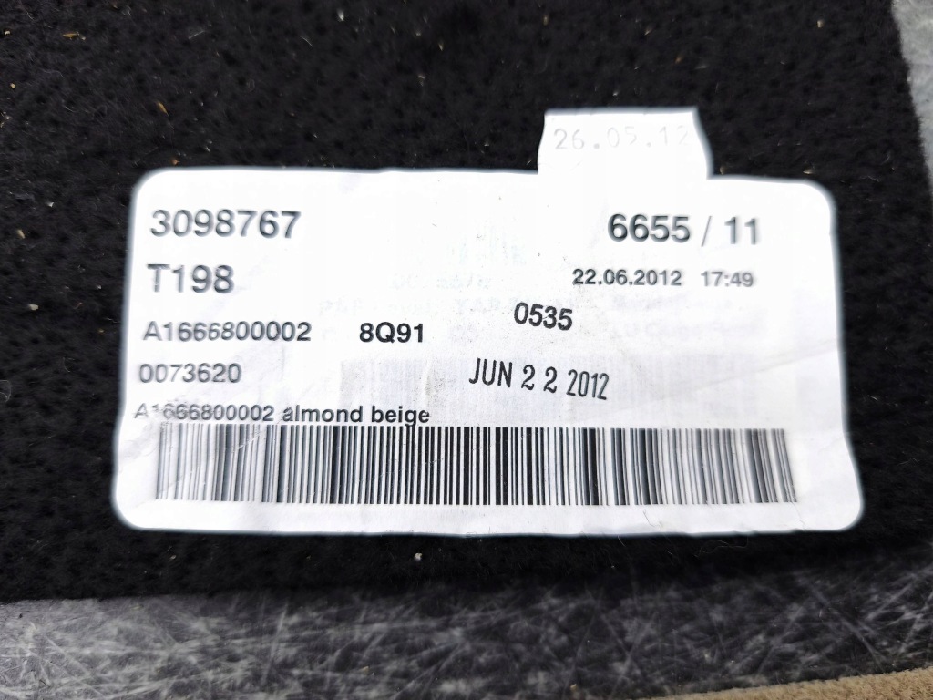 Mercedes-benz ml w166 2012 обшивка багажника a1666800002 Зі Шроту