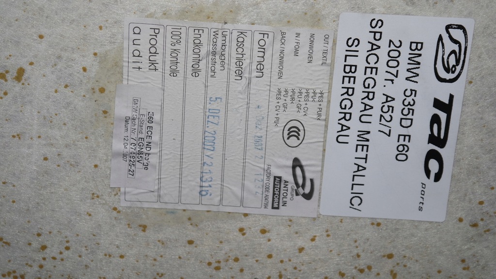 фото №5, Стеля bmw 5 e60 sedan 07r.