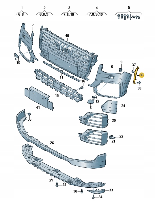Купити Адаптер передній бампера правий audi q2 aso оригінал