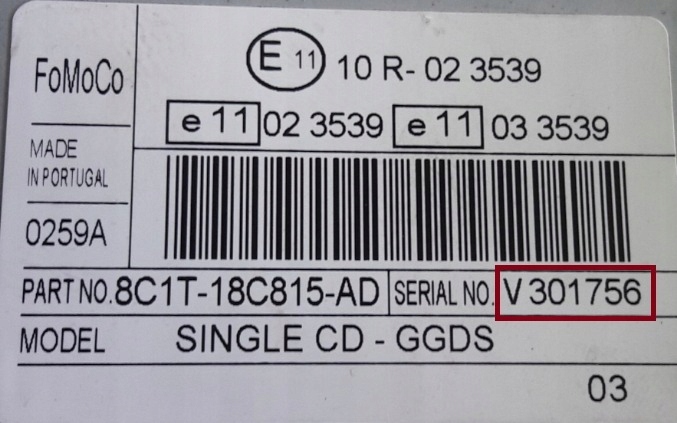 Kod do радіо розблокування ford focus mondeo fiesta Доставка