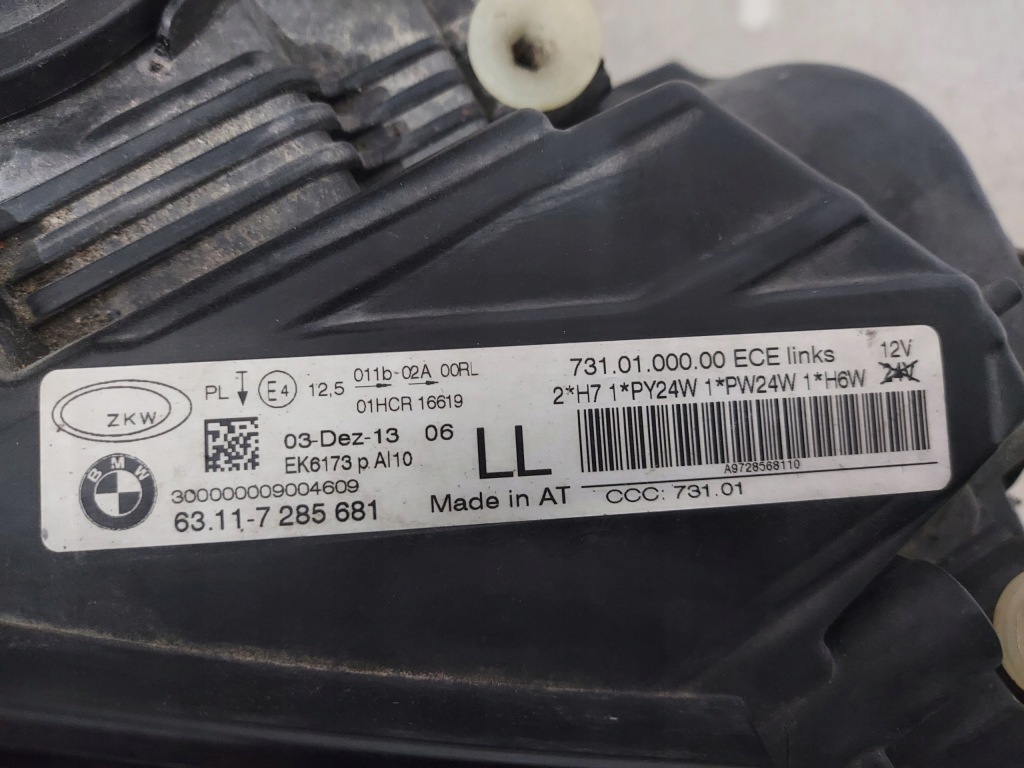Лампа фара bmw 3 gt f34 обычная h7 левая европа комплектная с Разборки