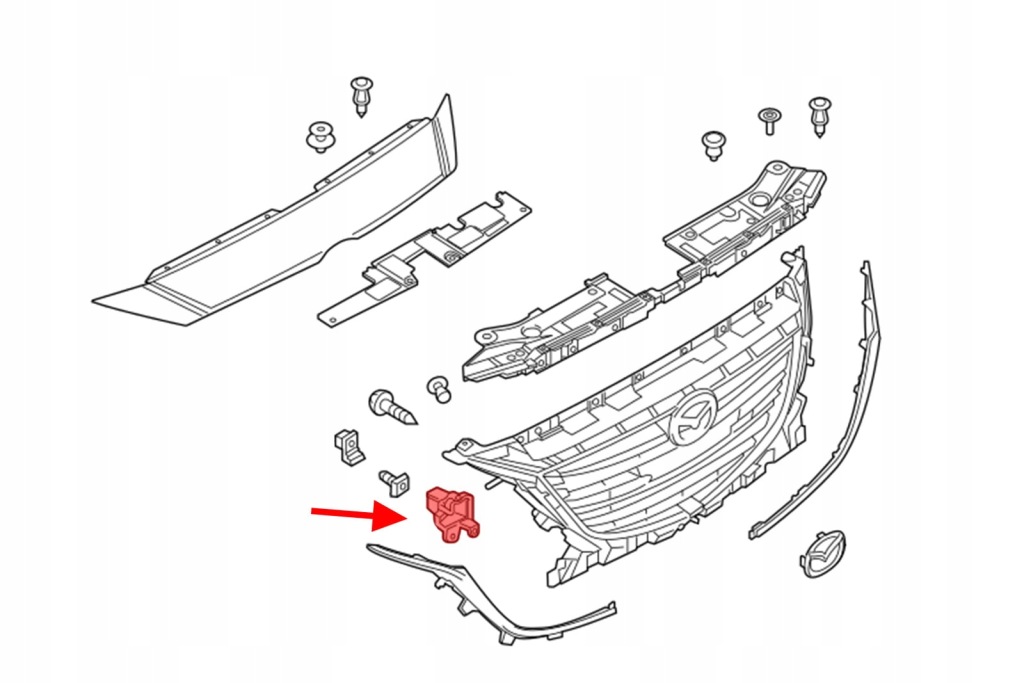 фото №3, Mazda 3 bm 13-16 кронштейн решетка правый bjs750153