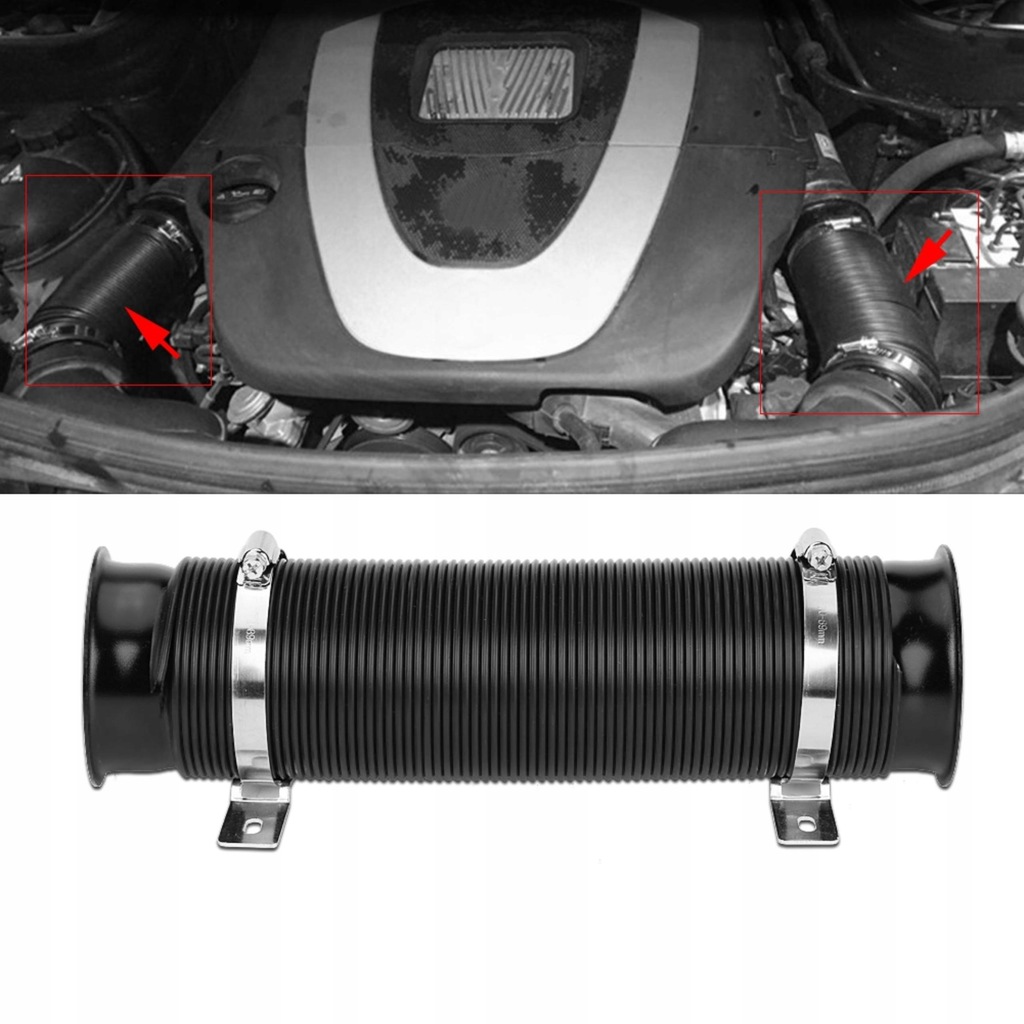 фото №12, Универсальный труба wąż впуск воздуха 76mm чёрный