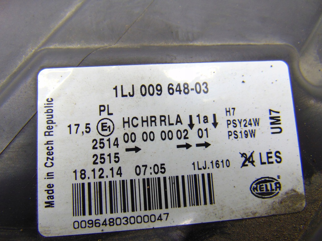 фото №9, Лампа левая левый перед передняя audi a3 8p lift 1lj009648-03