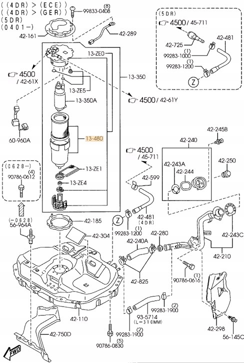фото №2, Фільтр пального mazda 323 bj premacy cp оригінал