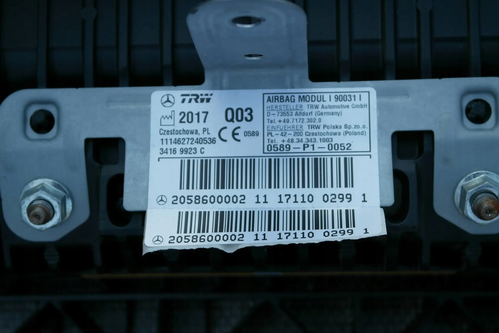 фото №11, Mercedes-benz c w205 2018 панель приладів приладова, консоль, ремені, подушка безпеки lift