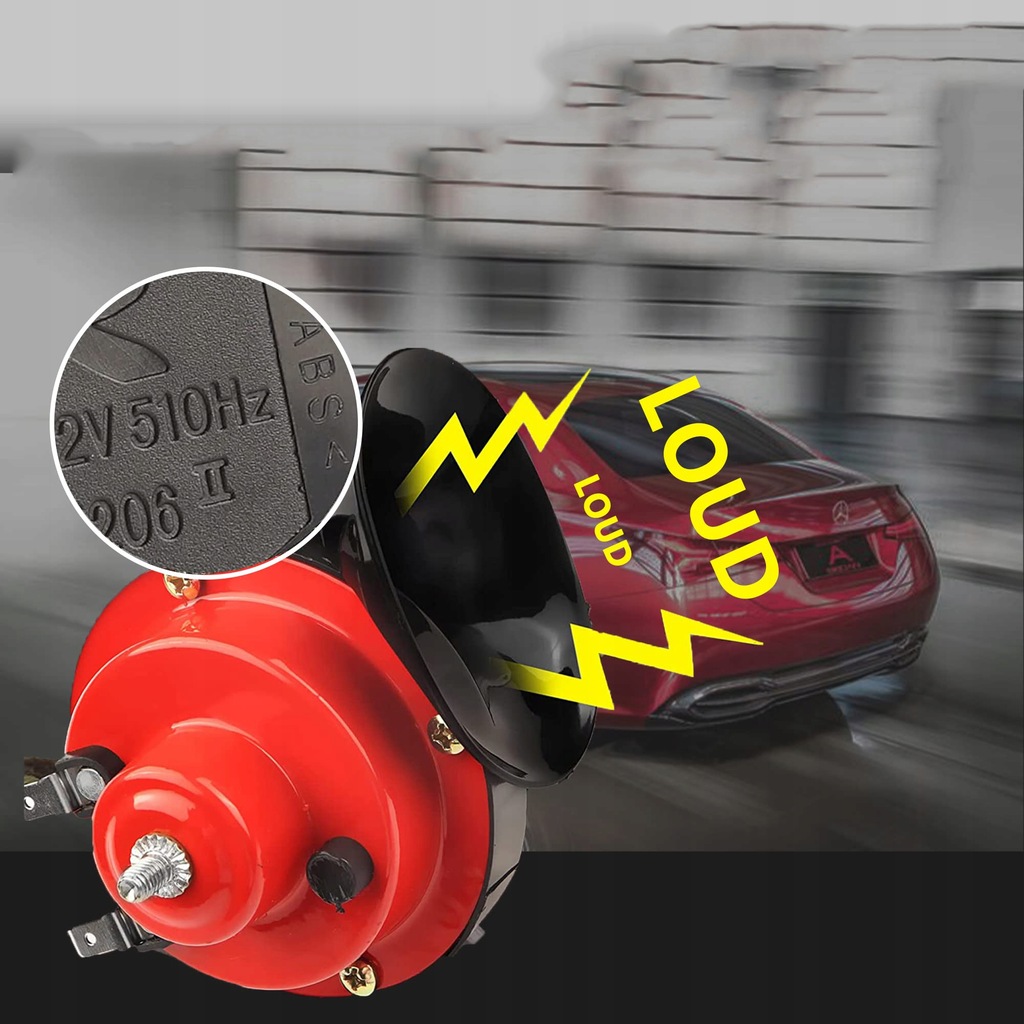 фото №12, 1 пара металл dwutonowy громкий универсальный автомобиль червяк громкий клаксон