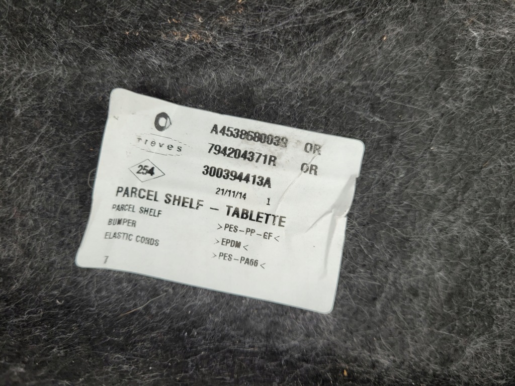 фото №4, Полка багажника задняя smart forfour ii a4538680039