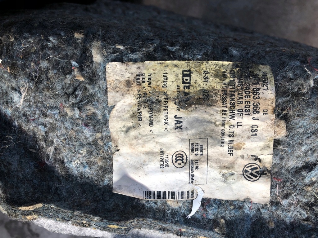 фото №8, Килимок салону vw passat b7 alltrack 365 3g1863368j 1.6l дизель 2015