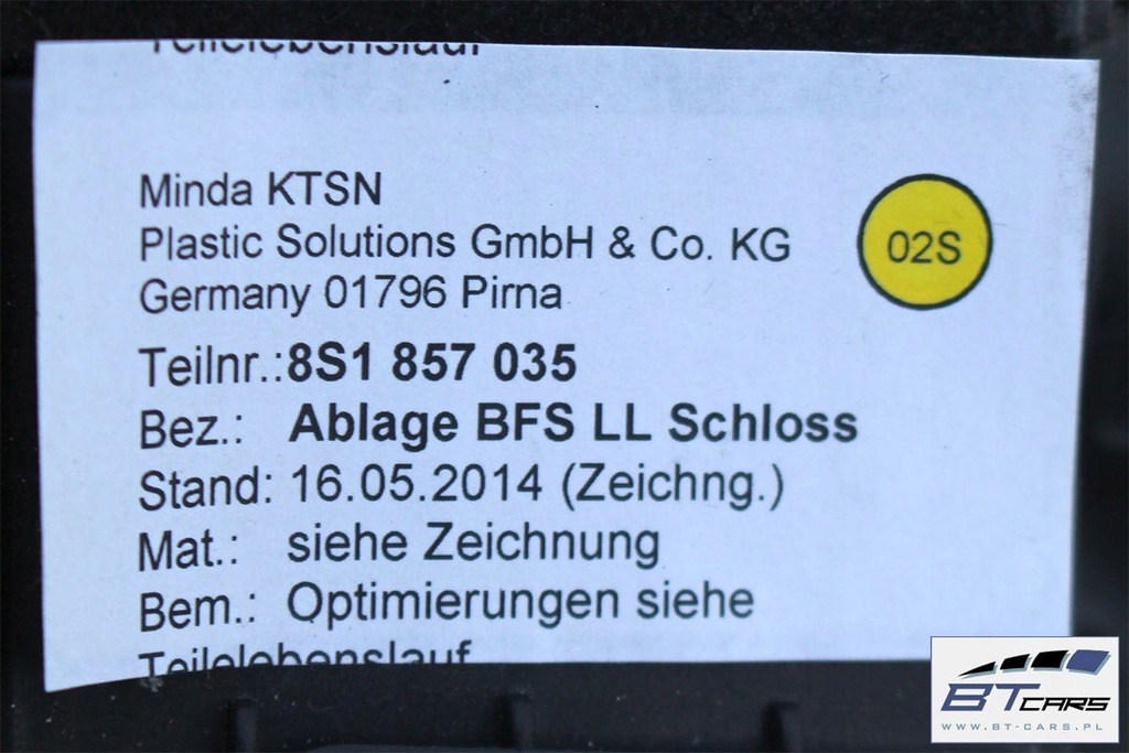 фото №6, Audi tt бардачок консоли правый пассажира 8s1857035 8s1 857 035 8s 2015-