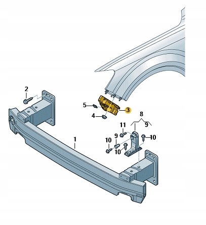 фото №14, Новий напрямна напрямна бампера 4m0807284b