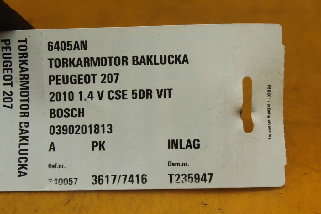 фото №13, Моторчик двірники задня peugeot 207 9652418780 0390201813