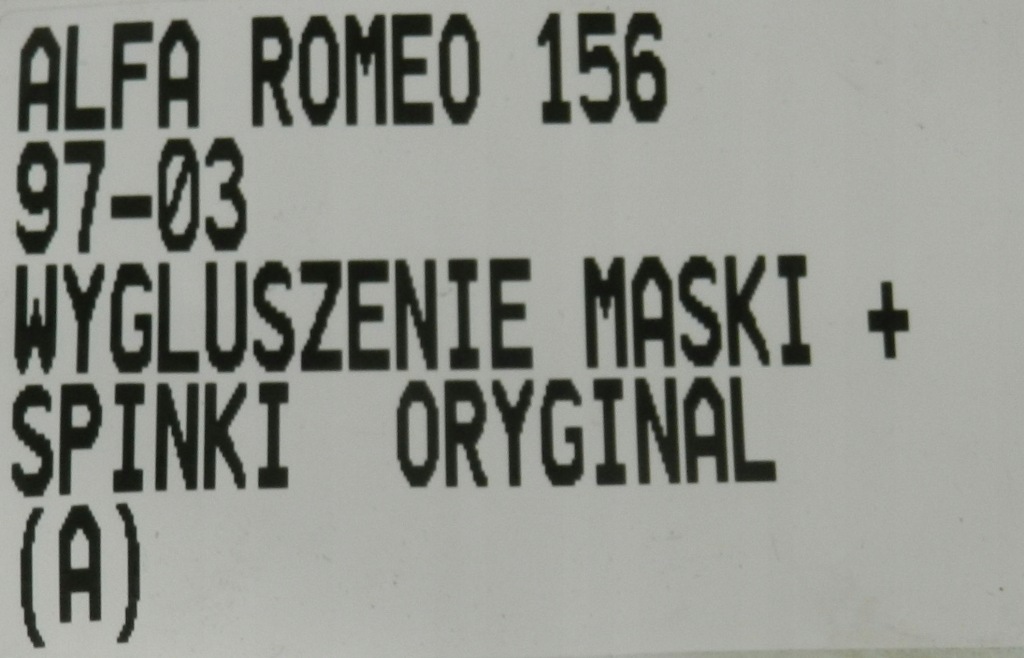 Alfa romeo 156 97-03 шумоізоляція капот + кліпси Зі Шроту