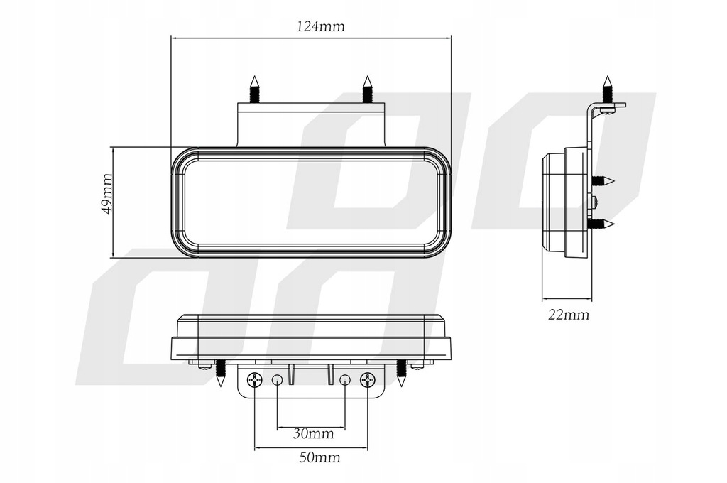 фото №12, Лампа габаритна led om-02-o prostokątna помаранчева amio-02376