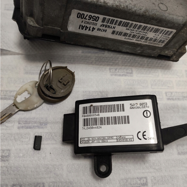 фото №5, Блок керування двигуна набір стартовий chrysler voyager 01-03 2.4