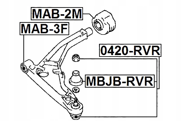 фото №3, Шарнір кульовий важіль передній нижній mitsubishi rvr n10 20