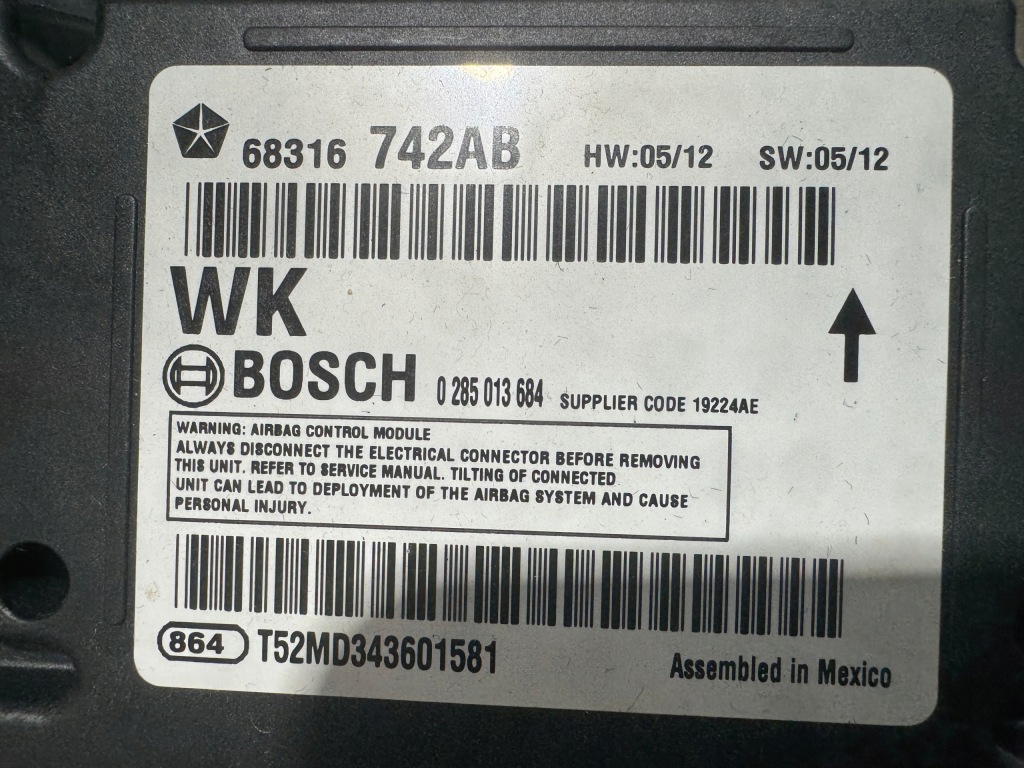 фото №2, Модуль датчик подушка безопасности jeep grand cherokee wk2 68316742ab