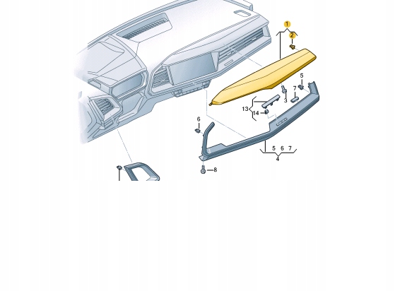 фото №7, Audi q4 e-tron передняя часть правый dash trim 89b857200e8ho lhd