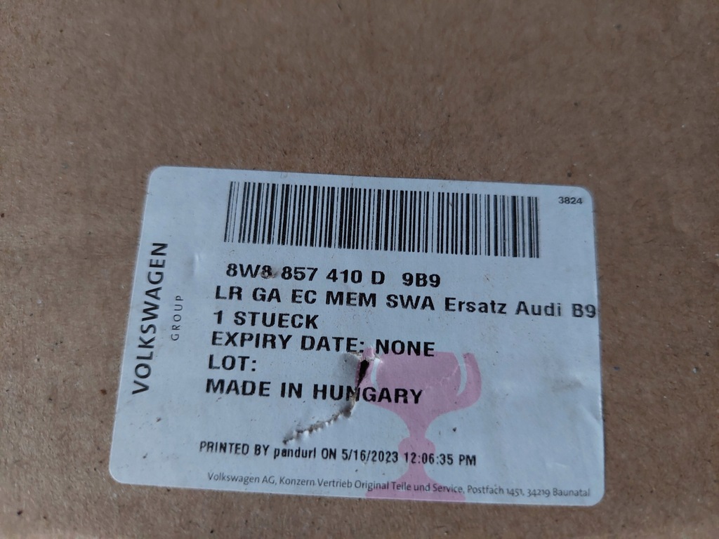 фото №13, Дзеркало праве - audi a5 f5 - 8w - sportback - audi rs5 - audi s5 - 15 pin