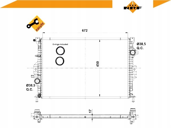 53737 nrf радиатор воды ford mondeo iv 11- Недорого