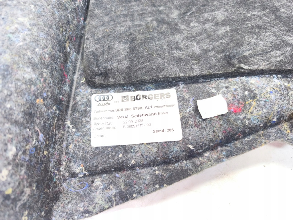 фото №5, Обивка обшивка багажника левый задняя audi q5 8r 8r0863879a al1