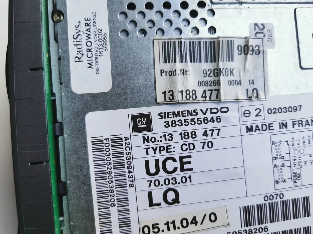 фото №6, Opel signum lift радио радиопроигрыватель cd70 13188477 + pin