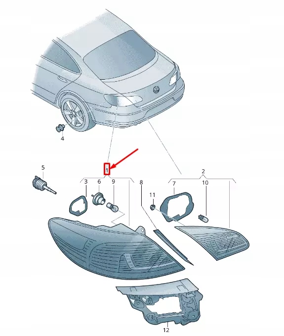 фото №10, Vw cc 35 rear left задній ліхтар 3c8945207ad oem