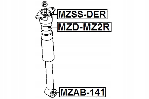 фото №3, Сайлентблок амортизатора заднего mazda demio dy 2002-2005 jp febest